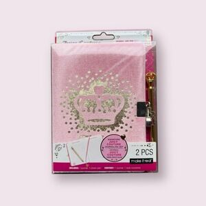 Make It Real Juicy Couture Velvet Locking Journal Set Crown Pen - Y2K Room Decor